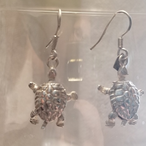 Vintage, and rare sterling silver turtle earrings - Picture 5 of 5